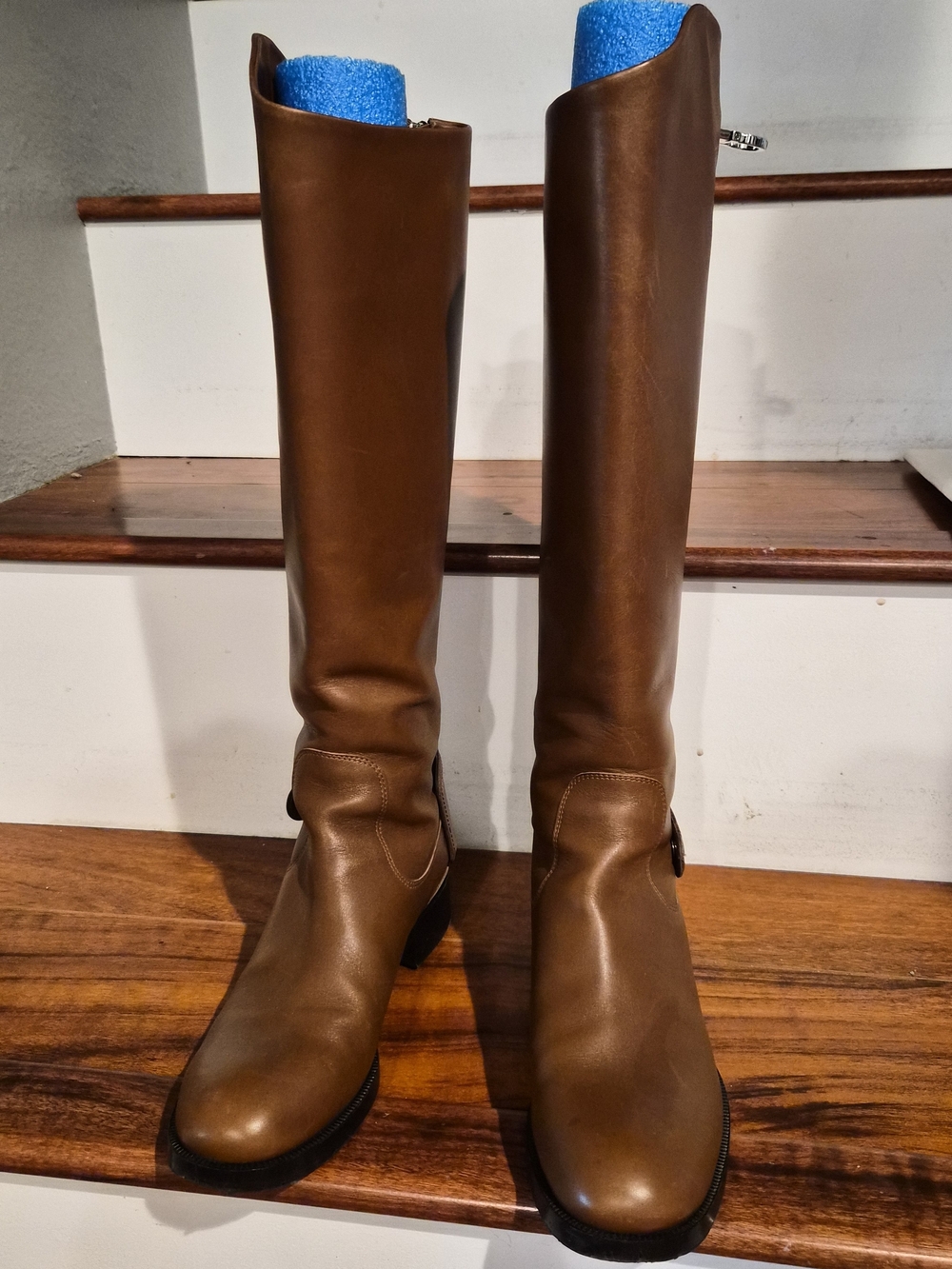Salvatore Ferragamo Brown Leather Knee Boots